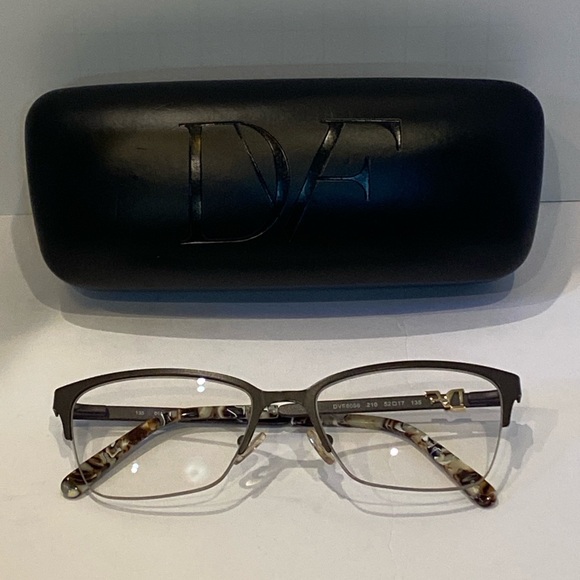 Diane von Furstenberg Eyeglasses Glasses Frames + Case Brown Size 52-17-135 EUC - Picture 4 of 9